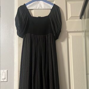 Black Dress with Puff Sleeves